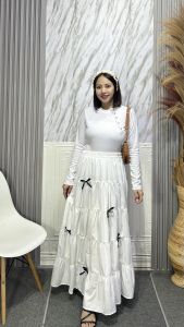 SHINE FASHION - PEONY SKIRT RIBBON / RUBY ROK COQUETTE / COQUETTE MAXI SKIRT -PN