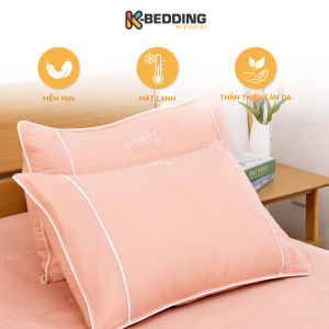 Vỏ Gối Nằm Chần bông K-Bedding by Everon KNTS và KNSS chất Ice-soft 45x65cm thoáng mát kháng khuẩn (1 cặp)