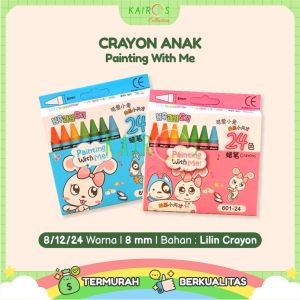 Crayon Painting With Me isi 24 Warna Perlengkapan Sekolah Anak