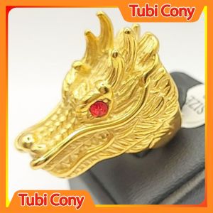 Nhẫn nam inox mạ vàng hình rồng phong cách mạnh mẽ phong thủy N242- 167Tubi Cony