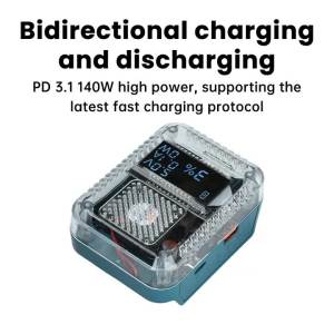 Kirilgu PD 3.1 140W Type-C Digital Display Lithium Battery Adapter Converter Power Tool Accessories For Makita K6R8Z