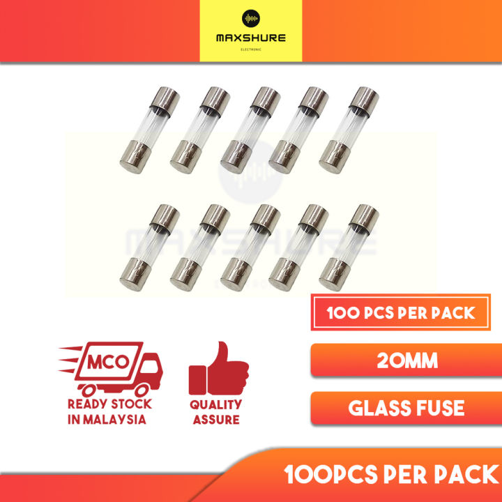 [MaxShure] 100 PCS 5 x 20MM Glass Fuse 0.5A/1A/1.5A/2A/2.5A/3A/3.15A/3 ...