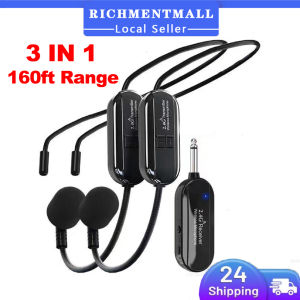 【✅SG READY STOCK】RICHMENTMALL Wireless Microphone Headset 2.4G Wireless Mic System 160ft Range Professional Wireless Microphone Headset & Handheld Mic Rechargeable Transmitter & Receiver for Speaker PA System Voice Amplifier
