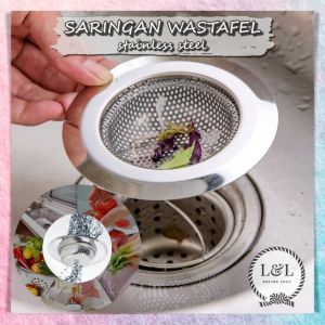Saringan Wastafel Cuci Piring Stainless Steel Sink Strainer Filter Air Saringan Afur Bak Cuci Gelas