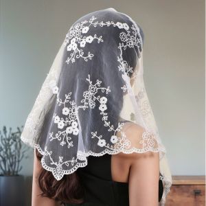THANKSKY Cổ áo giả Khăn ren mạng che băng đô Bọc Áo choàng Khăn tam giác ren Thanh lịch Trang trí quần áo Khăn hoa Phụ nữ
