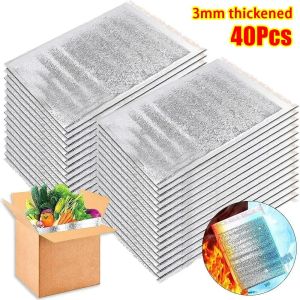 FEELDG 40Pcs/Pack 3mm Thickened Aluminum Foil Bag Ice Cold Warm Food Thermal Insulation Bag Portable with Closure Cooler Bag Drink Storage