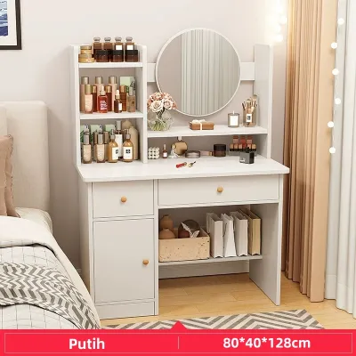 E-TIFE Meja Rias Dengan Cermin Meja Rias Minimalis Meja Penyimpanan Meja Kosmetik Meja Kamar Tidur