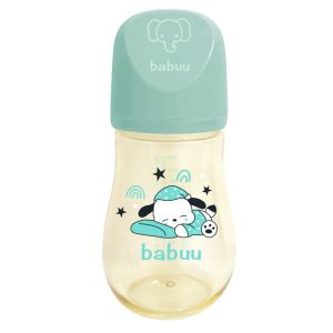 Bình sữa cổ rộng PPSU Babuu baby Nhật bản mẫu mới 90ml/180ml/240ml ( tặng kèm một núm ti ) Nắp bầu
