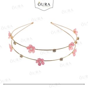 Bando Besi Bunga Aesthetic Double Band Aksesoris Rambut Korean Flower Head Piece Fashion Style