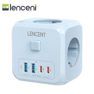 Lencent khối lập phương ổ cắm USB 7 trong 1 ổ điện nhiều lỗ 4000W khối lập phương nhiều ổ cắm có 3 ổ cắm điện xoay chiều 2 USB-A 2 loại C và công tắc sạc USB cho văn phòng nhà bếp và phòng ngủ màu trắng