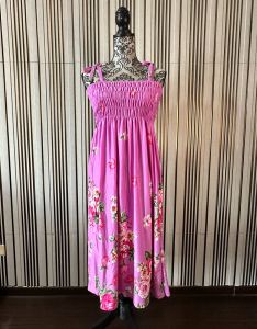 JS Smocking Summer Dress/ Self tie strap Long Dress`Pambahay