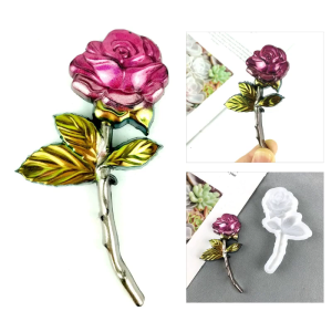 Keychain Silicone Mold Rose Shaped Silicone Mold for Car Pendant Home Decor Epoxy Resin Mold Making Mold