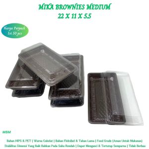 Kotak Brownies M Mika Brownies Medium Bento Tray 22x11x5.5  ( Isi 50 Pcs--MBM)