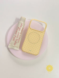 For iPhone 17 Pro Max Case Magnetic TPU Polka Dot Bread Lemon Phone Case For 16 15 Cover Aesthetic Korean Cute