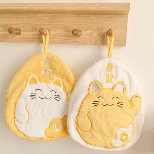 EIJINGY ไมโครไฟเบอร์ไมโครไฟเบอร์ ผ้าเช็ดหน้าสำหรับแมว การ์ตูนลายการ์ตูน น่ารักน่ารักๆ ผ้าเช็ดหน้าสำหรับเด็ก ผ้าขนหนูอาบน้ำฝักบัว คาวาอิ ผ้าเช็ดตัวสำหรับอาบน้ำ สำหรับเด็กๆ