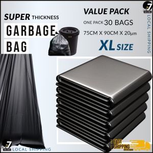 [HEAVY DUTY] XL size -  Garbage bag | Plastic Bag | Extra Thickness - Double Layer - Super Sturdy [75cm x 90cm]