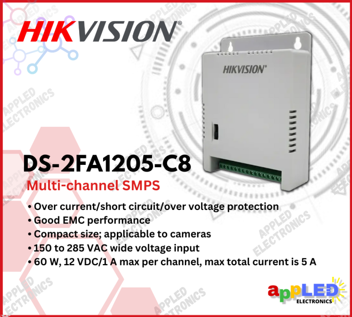 Hikvision DS-2FA1205-C8 8 Channel 12V CCTV Power Supply