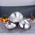 Higher Home Thickened Stainless Steel Wok For Gas Stovetop And Induction Cooker 9inch/10inch/11inch. 