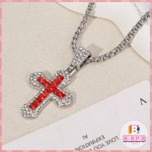 Biblio Cross Pendant Necklace Cross Zircon Pendant Mens and Womens Gift Men Women Jewelry