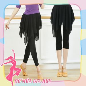 Quần múa bale quần váy legging tà so le dài và lửng MQ14