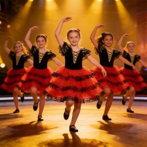 YUDESHUI Đầm sequin Váy ballet Lãng mạn Đỏ Váy tutu ballet Tây Ban Nha Váy tiệc Quần áo biểu diễn Bé gái