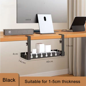 Borong365 Rak Pengatur Wayar Bawah Meja Wire Organizer Metal Cable Tray Cable Organizer Under Desk Cable Storage