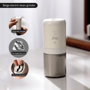 BINCOO Electric Coffee Grinder Portable Grinder USB Outdoor Portable Steel Core
