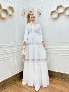 Gamis Ceruty Model Rempel Dua Tingkat Terbaru