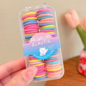 Trẻ em màu kẹo đàn hồi cao Băng cao su dễ thương đầy màu sắc Nhẫn tóc đuôi ngựa Phụ kiện tóc