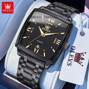 OLEVS Mens Watches Waterproof Original Casual watches Stainless steel strap Luminous Calendar quartz watch for men
