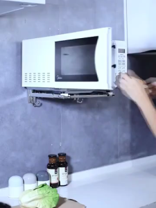 2 Microwave Oven Wall Brackets Stainless Steel L-shaped Wall Bracket Stretch Can Hold 50 Kg