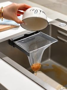 Quivlox Foldable Sink Strainer Disposable Mesh Net Food Waste Filter Drain Basket Holder Kitchen Gadget Penapis Lipat
