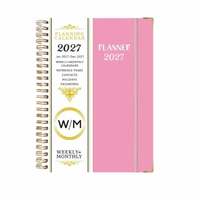 2027 Yearly Planner Notebook A5 Size Spiral Binding Daily Plan Yearbook Gift 365 Days Diary Spiral Schedule Notebook Office Supplies