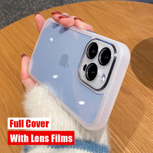 【 With Lens Films 】 CrashStar HD Hard Transparent Full Cover Anti-fall Phone Case For iPhone 15 14 Pro Max Plus 13 Pro Max 12 Pro Max 11 Pro Max Clear Phone Casing Shockproof Phone Cover Top Seller
