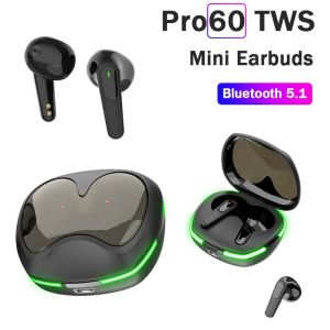 7ZL TWS PRO60 Bluetooth 5.1 Earphones Wireless Headphones HiFi Stereo Headset Noise Reduction Sports Earbuds With Mic