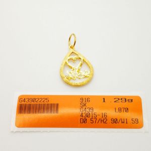 Yon Hing Loket Love Full Gold & 2 Tone Emas 916