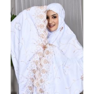 Mukena Dewasa Gracella Jumbo Full Bordir Bahan Katun Premium + FREE Tas