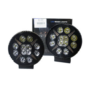 Black Warrior 4-inch Round LED Light Pair with White and Yellow DRL Flashing Function
