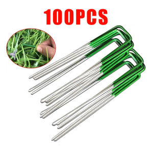 300Pcs Metal U Pins Artificial Galvanised Grass Turf Pegs Staples Weedmat Lawn Mesh Pad U Nails U型地钉