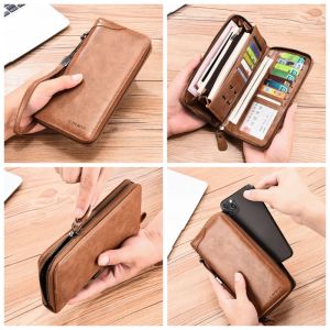 ANGY  บัตรแบรนด์ กระเป๋าสตางค์ซิปยาว กระเป๋าใส่เงิน จุได้มาก กระเป๋าคลัทช์ธุรกิจ ง่ายๆ กระเป๋าใส่เหรียญ ที่ใส่บัตรประชาชน สำหรับผู้ชาย