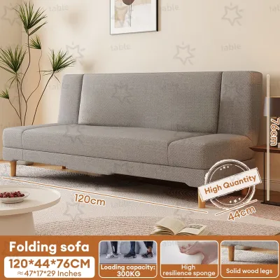Folding Sofa Bed 2 in 1 Fabric Lazy Sofa No Assembly Multi-functional Sofa Katil Lipat For 2-4 Seaters Apartment Living Room