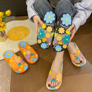 GOOTRADES PVC Flower Slippers Anti Slip Soft Soled Flower Slides Sandals Cartoon Shoes Flat Slippers Women Summer