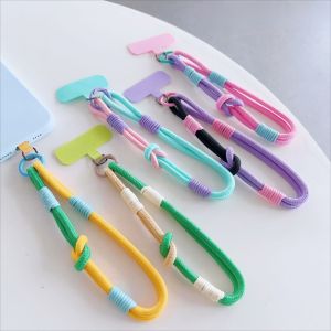 HBESTY New Colorful Universal Braided Mobile Phone Lanyard Strap Cute Hanging Chain Ring Cord With Patch Wrist Strap Phone Detachable