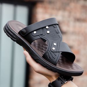 Mens Sandals Flip-flops Fashion High-end Atmosphere Slippers Soft Fits the Foot Reducing the Burden on the Pace