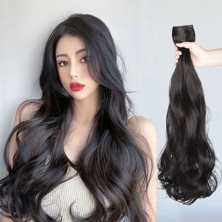 Straight Wavy Hair Female Synthetic Wavy Straight U-Shaped Half