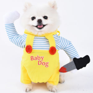 Dog Cat Pet Funny Costume Chucky Deadly Doll For Party Fancy Festival Pet Cosplay Apparel Clothing