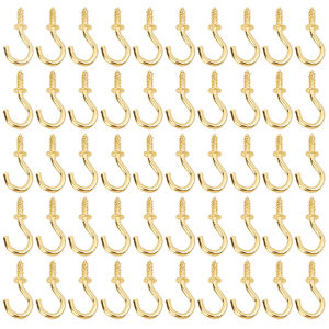 50Pcs Hook Screw Sturdy and Durable Wall Mounted String Light Holder Ceiling Hooks Keys Cup Hanger