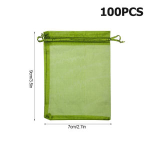 【การจัดส่งท้องถิ่น】 ถุงตาข่ายป้องกันผลไม้สำหรับต้นผลไม้100ชิ้นถุงเก็บตาข่ายสวนเพื่อปกป้องพืชจากกระรอกนกศัตรูพืชถุงปลอกตาข่ายผลไม้พร้อมเชือกผูก