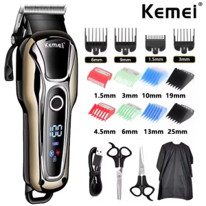 Kemei 1990 new hair clipper professional hair clipper mens hair clipper electric trimmer LCD display hair clipper Almighty set