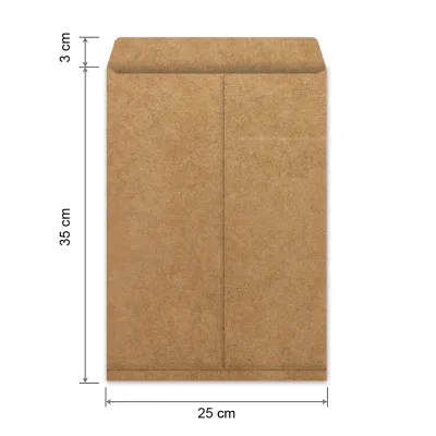 Bao Thư Giấy KRAFT A4 - 25X35CM - Loại Tốt - Xấp 10 Cái - Nắp Không Keo